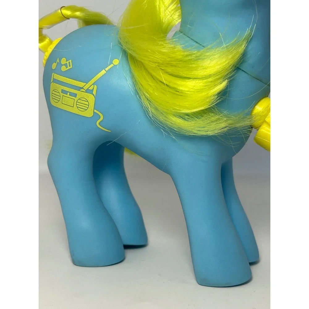 Vintage MLP G1 DJ Unicorn Blue Yellow‎ Boombox Hasbro 1984 Dance N' Prance